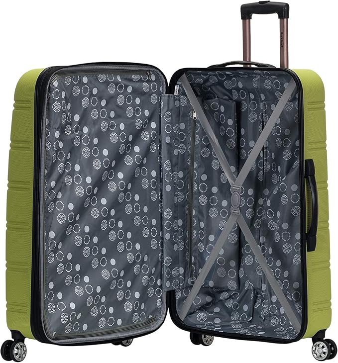 Rockland Melbourne Hardside Expandable Spinner Wheel Luggage, Lime, 3-Piece Set (20/24/28)