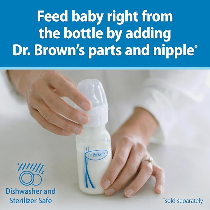 Dr. Brown's Breast Milk Collection Bottles with Storage Caps, Breast Pumps Compatible, Collect, Store, and Keep Milk Fresh, BPA Free – 4-Pack