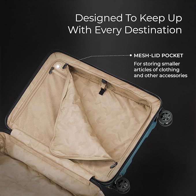 Briggs & Riley 30" Large Spinner - Checked Luggage for Travel, Suitcases with Wheels, Hardside Rolling Bag for Men & Women, Self-Repairing Zipper - Torq Collection, Ocean
