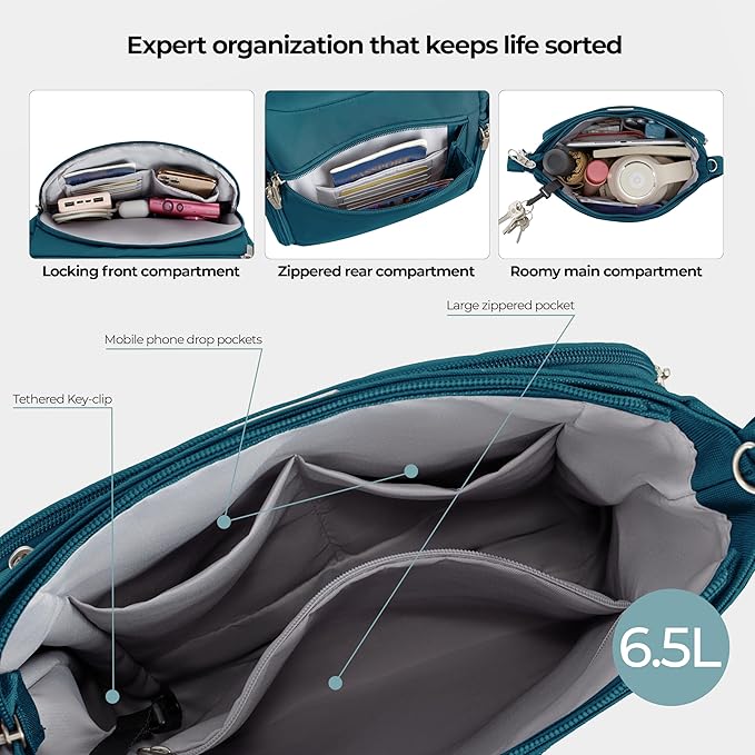Travelon Anti-Theft Classic North/South Crossbody Bag