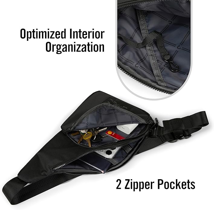 True Religion Cross Body Bag for Woman and Men - Anti Theft Shoulder Sling Bag, Zipper Phone Pocket and Key Leash