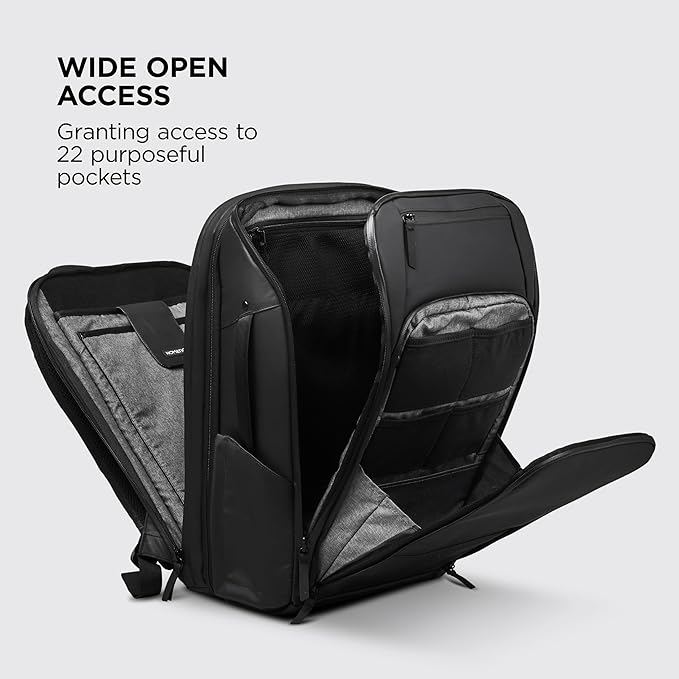 NOMATIC 20L Travel Pack - Mens Travel Backpack - Expandable to 30L - Water Resistant Daypack - TSA-Ready - Lightweight Business Traveling Backpack for Men - 16" Laptop Compartment
