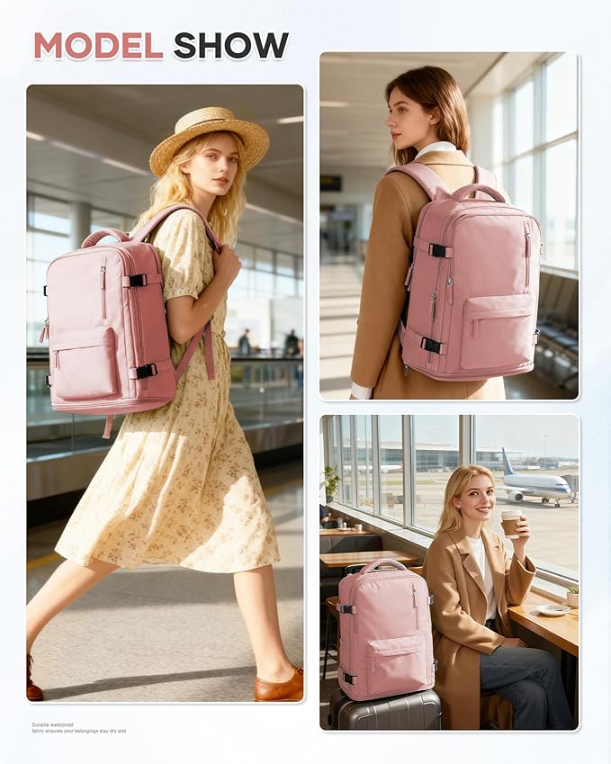 WONHOX Large Travel Backpack Carry on Flight Approved Laptop Work Business Backpack for Women Men Mochila de Viaje