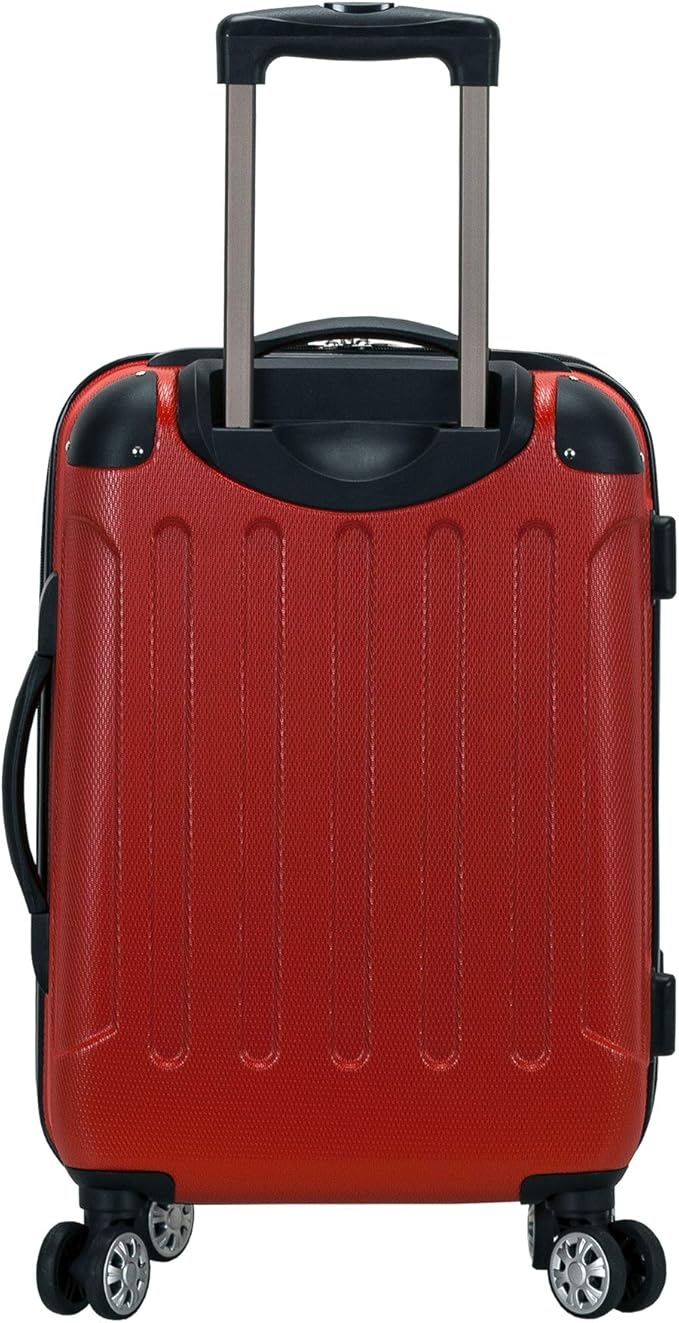Rockland London Hardside Spinner Wheel Luggage, Red, 3-Piece Set (20/24/28)