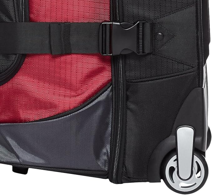 Amazon Basics Ripstop Wheeled Duffel, 35 Inch - Red