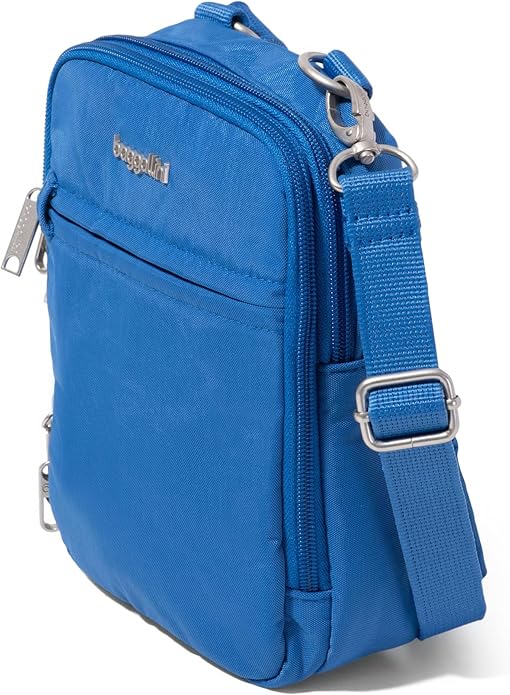 Baggallini Securtex® Anti-theft Mini Everything Crossbody Bag, 6.3"x8.25" Rfid, Locking Zippers & Cut-resistant Strap