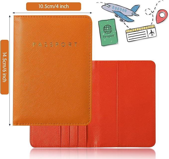 2 Pcs Passport Cover Holder for Travel Waterproof Leather Passport Wallet Case Book Travel Cruise Essentials for Women Men | 2 Pieces, Bridal, Holder, Waterproof, Holder Covers, Travel Wallet