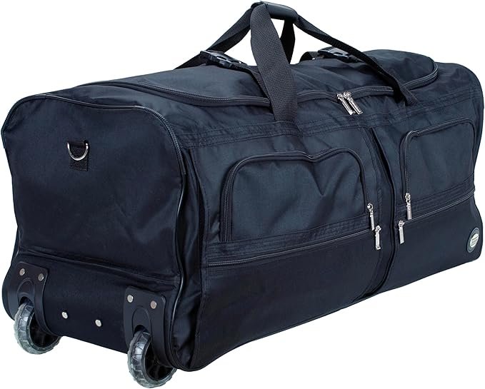 Rockland Rolling Duffel Bag, Black, 22"
