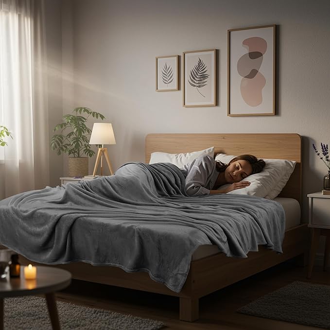 Utopia Bedding Fleece Blanket King Size Grey (90x102 Inches) Ultra Soft Warm Lightweight Microfiber Breathable Anti-Static Cozy Winter Bed Blanket, All-Season Home Decor Gift for Men & Women