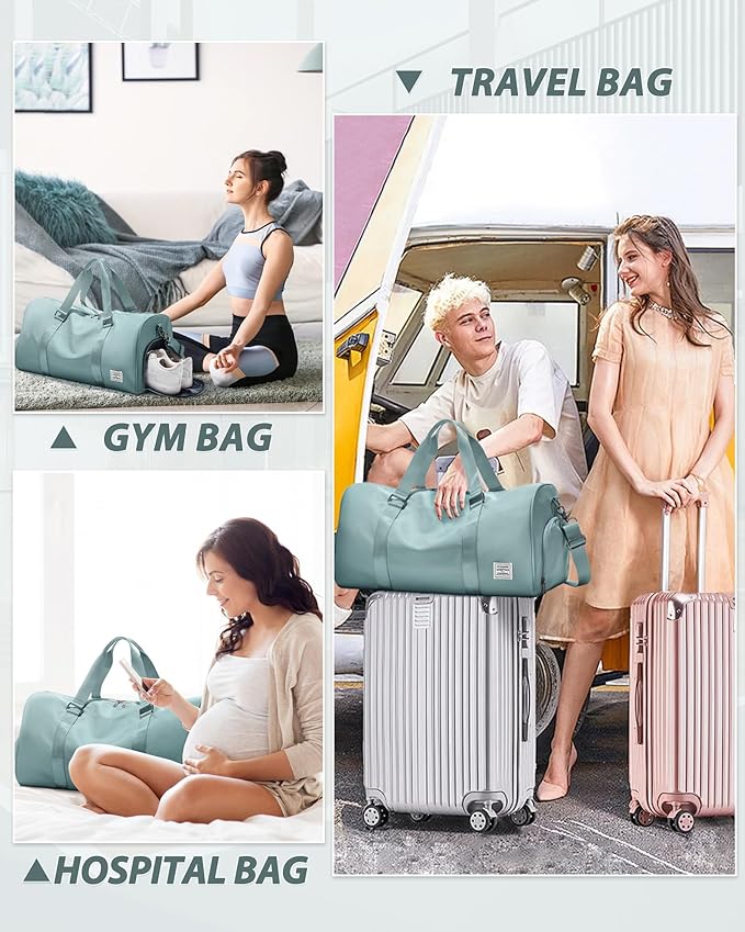 Gym Bag Womens,Travel Duffel Carry on Bag Sport Tote Bag Weekend Overnight Bag