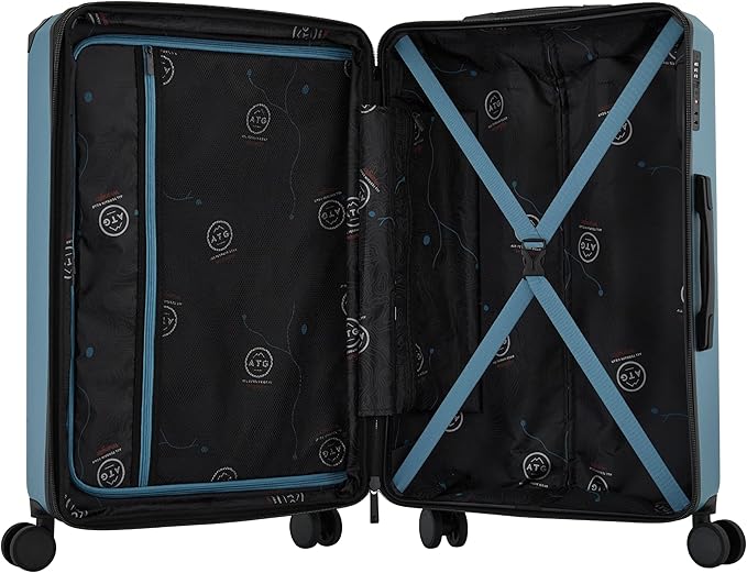 Wrangler ATG Trailway Expandable Hardside Luggage, Storm Blue, 22" Carry-On