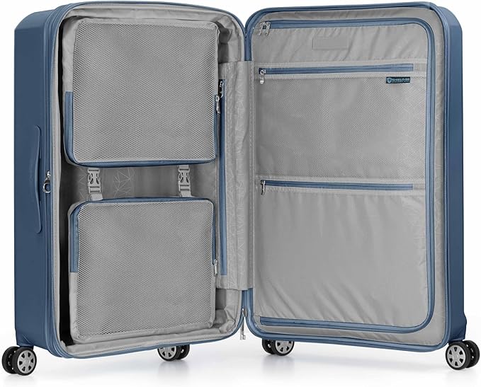 Traveler's Choice Pagosa Hardshell Expandable Luggage with Spinner Wheels, Slate Blue, 30-Inch Large