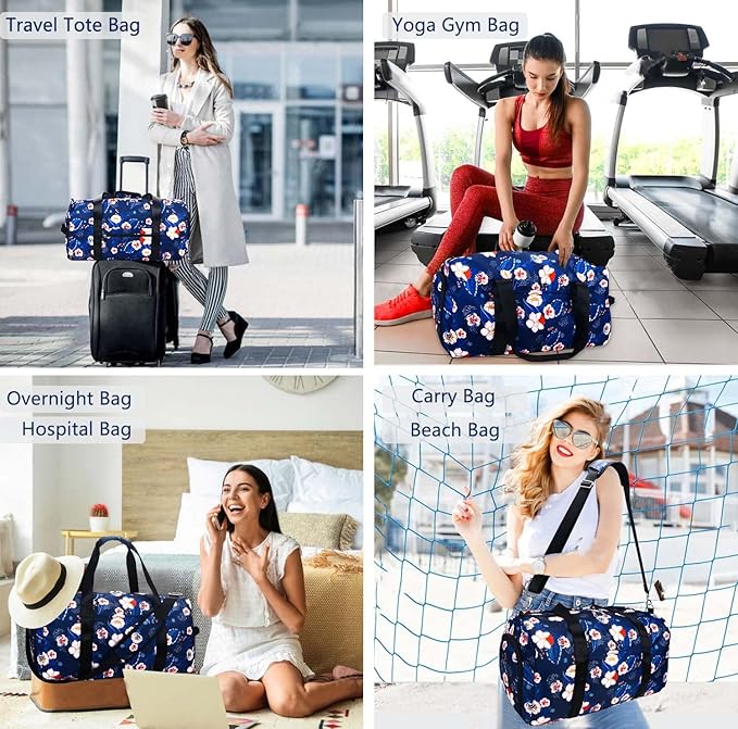 Gym Bag for Women, Small Sport Duffel Bag for Yoga Swim Dance, Gyms and Weekend Getaway,Gymbag Waterproof Dufflebag with Shoe and Wet Clothes Compartments,Carryon Overnight