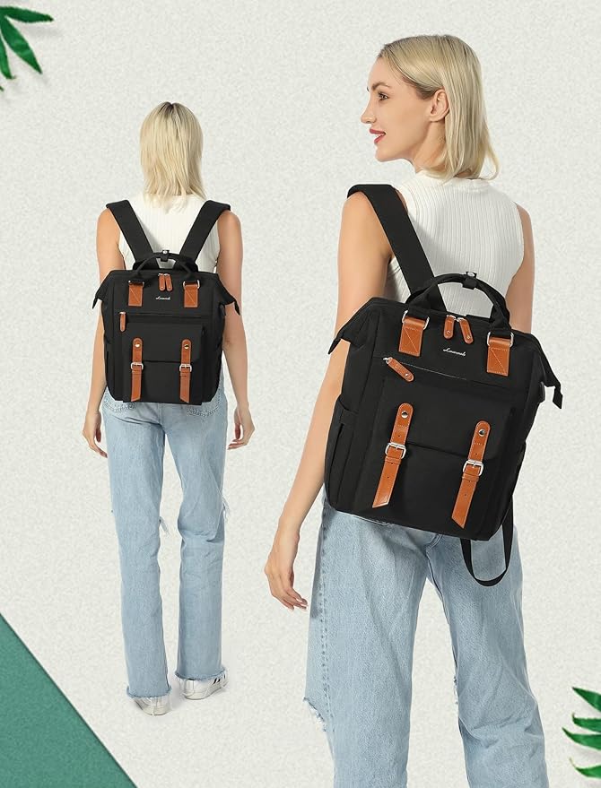 LOVEVOOK Laptop Backpack for Women, 15.6 Inch Teacher Nurse Bag Work Travel Computer Backpacks Purse, College Bookbag for School, Water Resistant Daypack, 17.3 inch