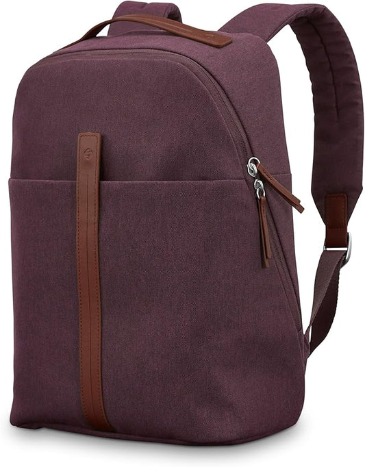 Samsonite Virtuosa Carry-On Travel Backpack with Padded Laptop Sleeve, Merlot