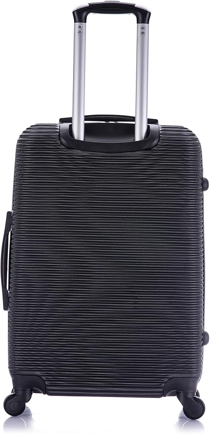 InUSA ROYAL Hardside Spinner Luggage with Ergonomic Handles | Spacious Travel Suitcase with Four Spinner Wheels and Studs | 24 Inch Medium Hardside Spinner Luggage | Black