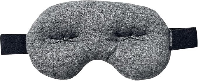 Brownmed Eye Pillow - Compression Eye Mask for Headache Support - Soothes Strain - Eases Sinus Pressure - Cooling - Universal Fit - Breathable Cotton - Washable & Reusable - Grey
