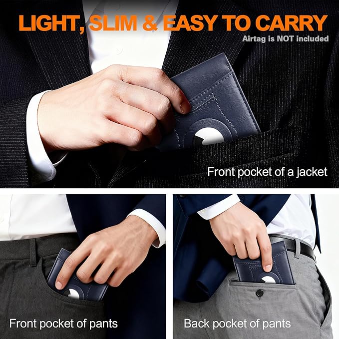 Wallet for Men Slim RFID Blocking Bifold,Minimalist Wallet Small Compact Front Pocket Credit Card Holder,Thin Mens Leather Wallets Smart Security With 2 ID Windows 1 Cash,Birthday Gifts for Men