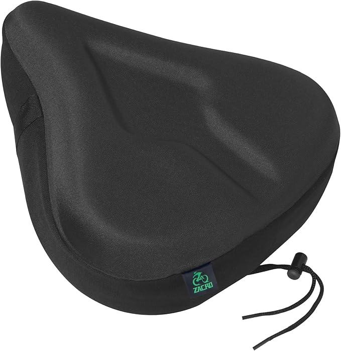 Zacro Bike Seat Cushion - Gel Padded Bike Seat Cover for Men Women Comfort, Extra Soft Exercise Bicycle Seat Compatible with Peloton, Outdoor & Indoor Bike Saddles