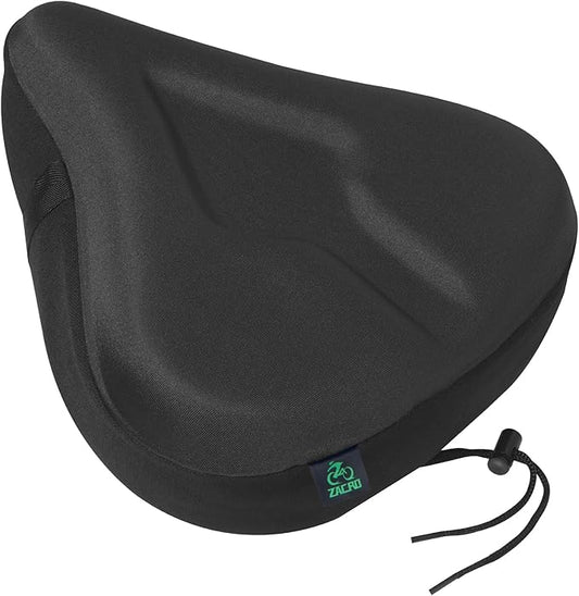 Zacro Bike Seat Cushion - Gel Padded Bike Seat Cover for Men Women Comfort, Extra Soft Exercise Bicycle Seat Compatible with Peloton, Outdoor & Indoor Bike Saddles