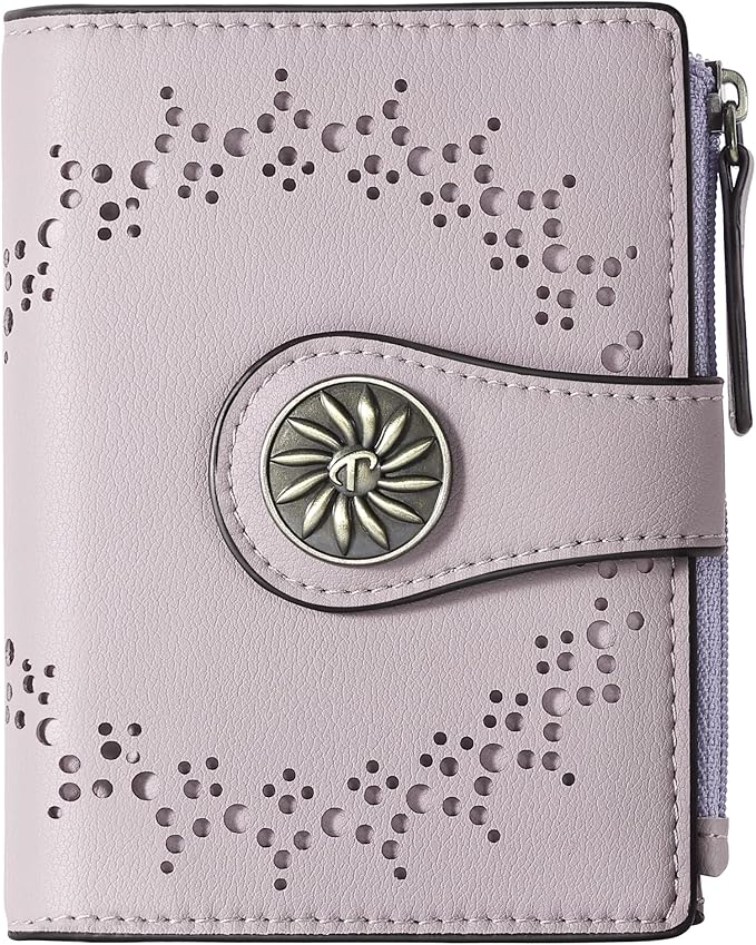 Tipmile Small Wallet for Women Bifold RFID Blocking Card Holder Leather Wallets with Zipper Coin Pocket