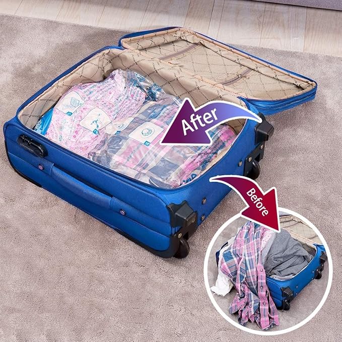 MEIQIHOME Vacuum Storage Bags, Space Saver Sealer Bags,Vacuum seal bags for clothing, Pillows, Comforters, Blankets, Bedding,Travel,18 COMBO