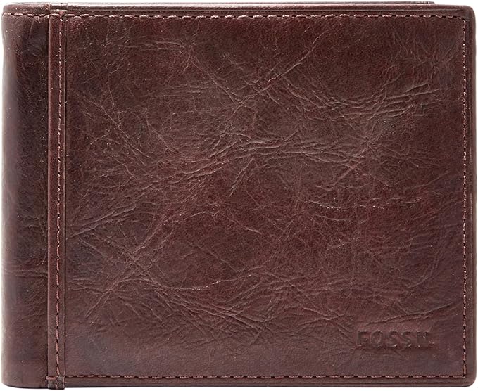 Fossil Men's Everett Leather Bifold with Flip ID Wallet