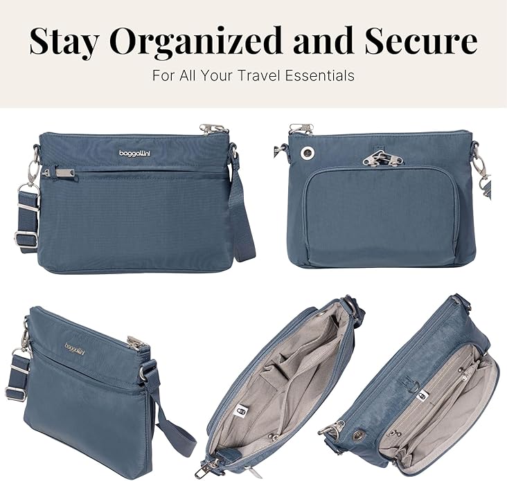 Baggallini womens Securtex Anti-theft Memento Crossbody Bag