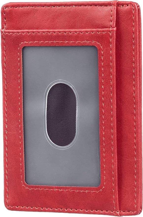 Travelambo Slim Wallet Front Pocket Minimalist Leather RFID Blocking Medium Size