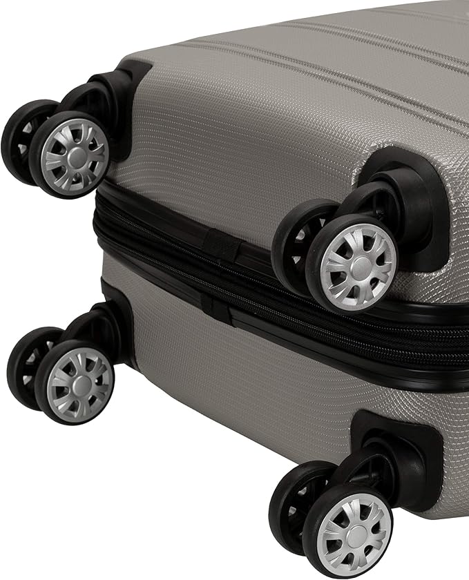 Rockland Melbourne Hardside Expandable Spinner Wheel Luggage, Silver, Carry-On 20-Inch