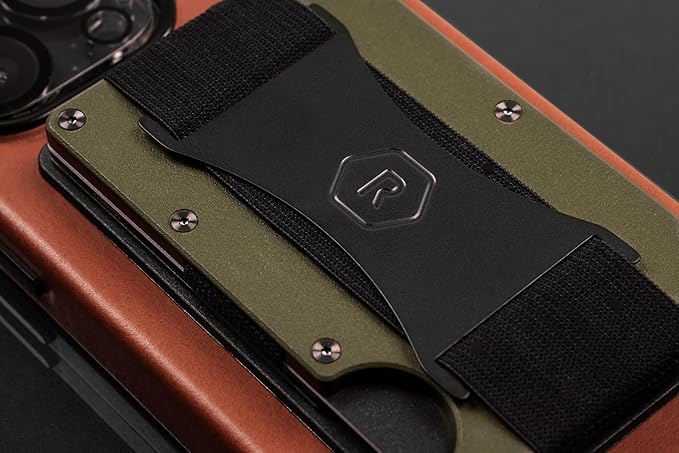 Ridge Wallet for Men - Slim Minimalist Compact Wallet and Card Holder, RFID Protected Front Pocket Wallets for Men with Integrated Cash Strap