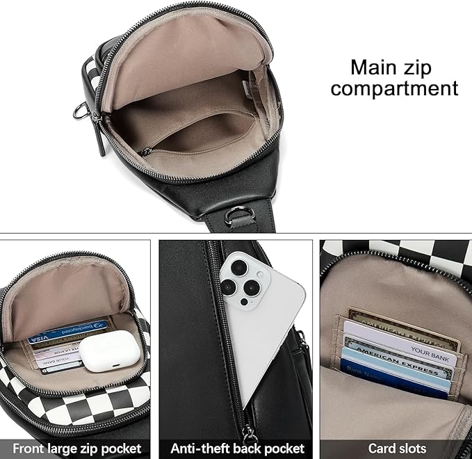 CLUCI Crossbody Bags for Women Men,Leather Sling Bag Cross Body Backpack for Woman Gifts for Women Birthday Unique
