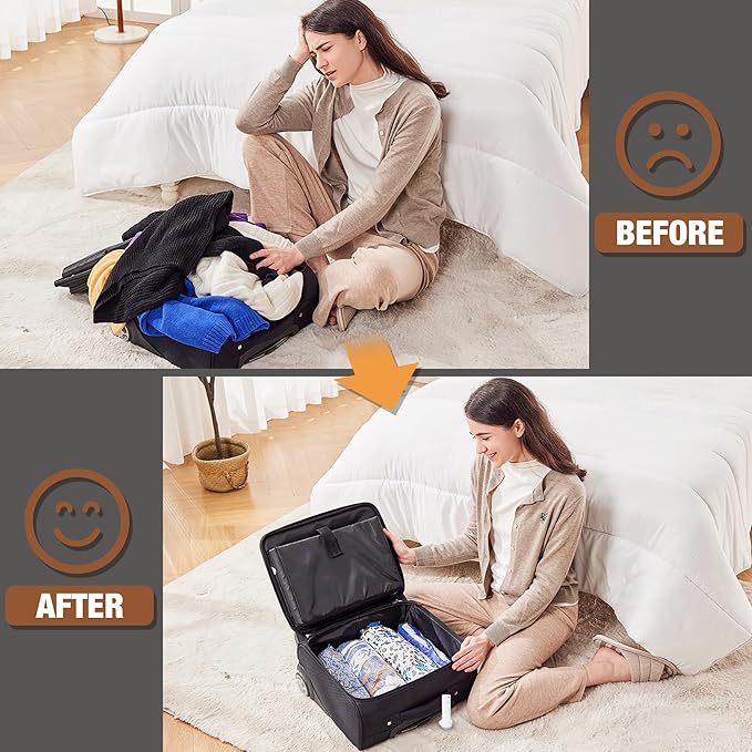 Travel Vacuum Bags with Electric Pump, Vacuum Travel Bags for Luggage and Suitcase, Clothes Clothing, Small 10 Pack