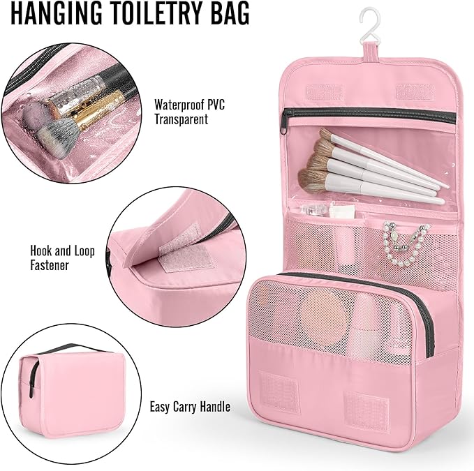 Veken 8 Set Packing Cubes for Travel Essentials, Suitcase Organizer Bags in 4 Sizes, Carry-On Luggage Accessories with Large Laundry & Hanging Toiletry Bag, Must-Have for Airplane, Road Trip & Camping