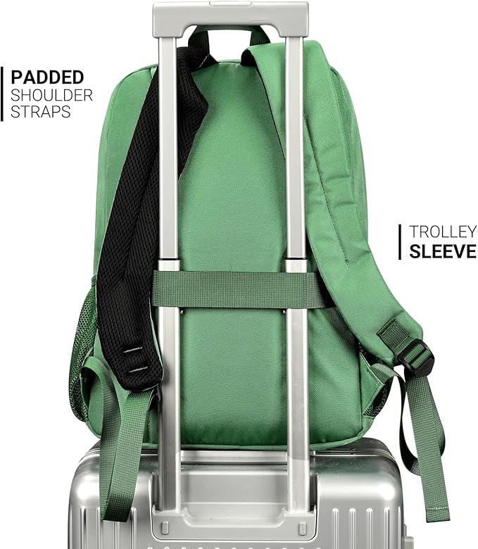 ZORFIN 26L Backpack for College, and Travel: Water Resistant Bookbag - Lemon Green