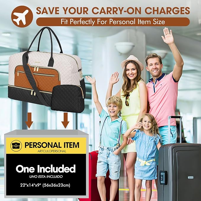 Travel Duffle Bag Weekender for Women - Carry-On Overnight Bag Personal Item Bag with Shoe Compartment & Wet Pocket Large Weekend Tote Bags with Toiletry Bag Hospital Bags for Labor and Delivery