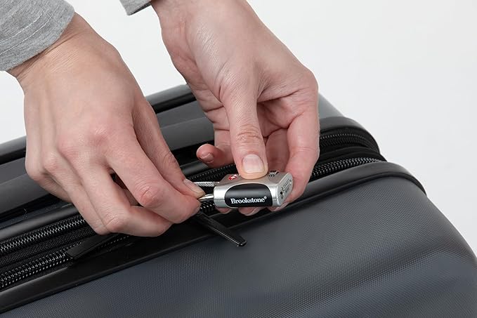 Brookstone Cable Lock - 2 Pack TSA-Approved 3-Digit Keyless Luggage Travel Lock - Resettable Combination Wire Padlock, Silver
