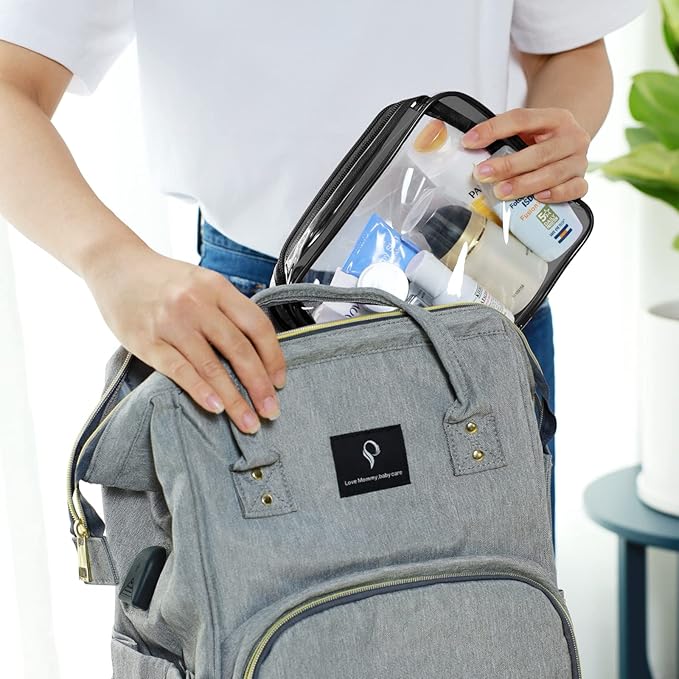 PACKISM TSA Approved Toiletry Bag 4 Medium - Quart Size Clear Makeup Bag for Carry On, Airport Security Compliant Clear Travel bag for Toiletries with Reinforced Seams, Black