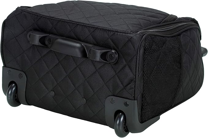 Rockland Melrose Upright Wheeled Underseater Carry-On Luggage, Black, 15-Inch