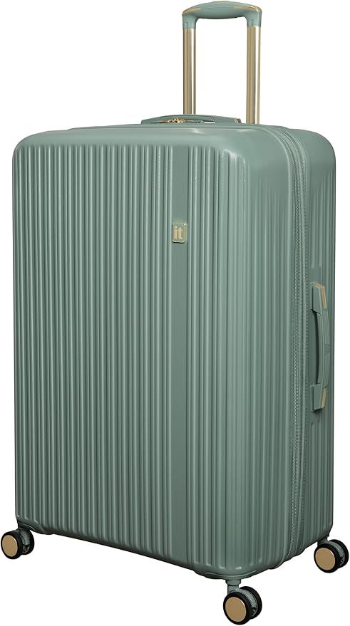 It Luggage Luxuriant 31" Hardside Checked 8 Wheel Expandable Spinner, Iceberg Green