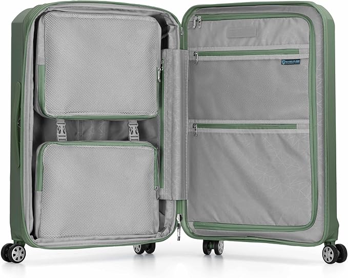 Traveler's Choice Pagosa Hardshell Expandable Luggage with Spinner Wheels, Green, 26-Inch Medium