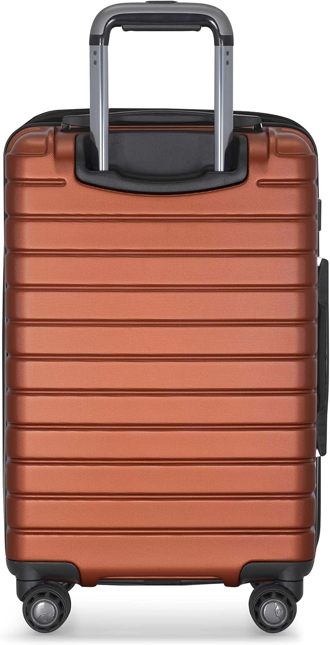 Traveler's Choice Archer Polycarbonate Hardside Spinner Luggage Set, Tie Down Straps, Orange, Carry-On 21-Inch