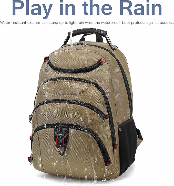 Boavan Laptop Backpack for men, 15.6 inch Laptop Bag with USB Port, Waterproof Travel Work Backpack Purse, Anti-Theft Teacher Nurse Doctor Casual Bookbags Office Business backpack，Khaki