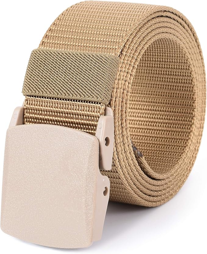 Mile High Life Nylon Web Belt Outdoor Military Belt With TSA Safe Plastic Buckle Belt