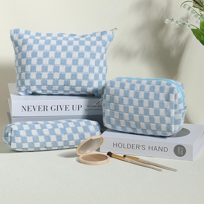 LYDZTION Makeup Bag Cosmetic Bag for Women,1Pcs Large Capacity Makeup Bags and 1Pcs Pencil Case Makeup Brushes Storage Bag Travel Toiletry Bag Organizer