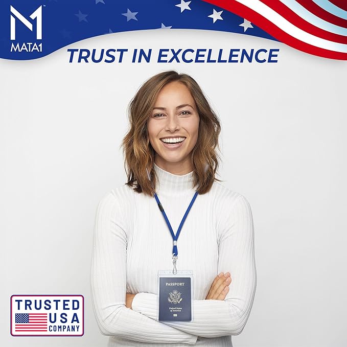 Mata1-USA Extra-Thick Plastic X-Large Vertical Card Protector (Clear, 4x6 Inch, 250 Pack), Large Size No Zipper ID Passport Holder