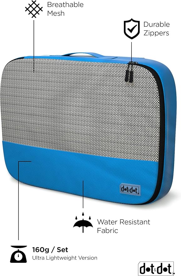 Large Packing Cubes for Travel - 5pc Packing Cubes for Suitcases - Lightweight Luggage Organizer Bags (Non-Compression)