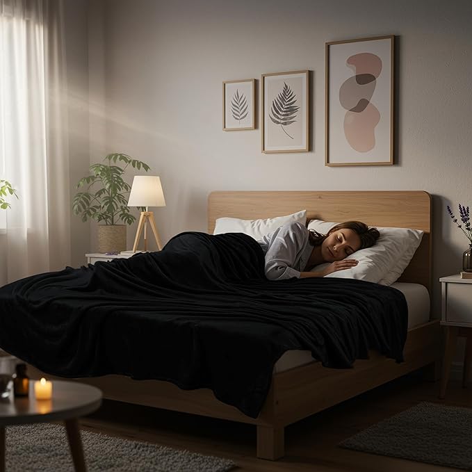 Utopia Bedding Fleece Blanket King Size Black (90x102 Inches) Ultra Soft Warm Lightweight Microfiber Breathable Anti-Static Cozy Winter Bed Blanket, All-Season Home Decor Gift for Men & Women