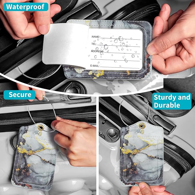 Fishent Luggage Tag, 3 Pack Travel Cruise Luggage Tags for Suitcases, Cute Suitcase Tags Identifiers Bag Tags with Privacy Flap, Baggage Name Tag for Women Men Luggage Backpack Handbag School Bag