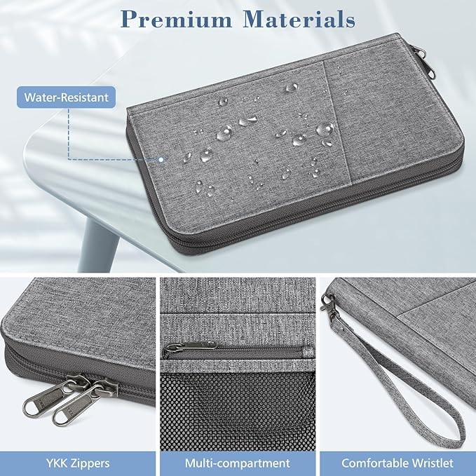 Fintie Family Passport Holder Wallet, RFID Blocking Travel Document Organizer Clutch Bag Credit Cards Case Cover for Women Men